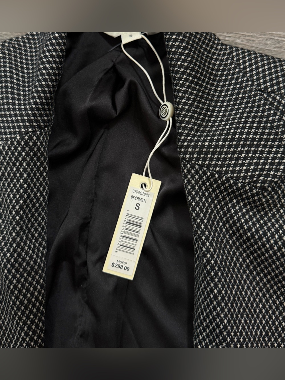 Max Studio Classic Black & White Houndstooth Women's Pant Suit - NWT